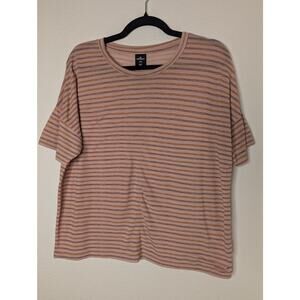 REI Co-Op Soft Striped Pastel Short Sleeve Top Gorpcore S